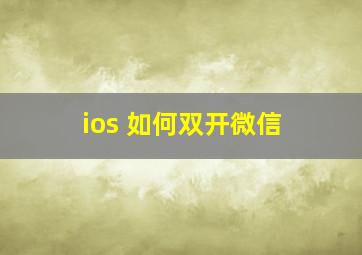 ios 如何双开微信